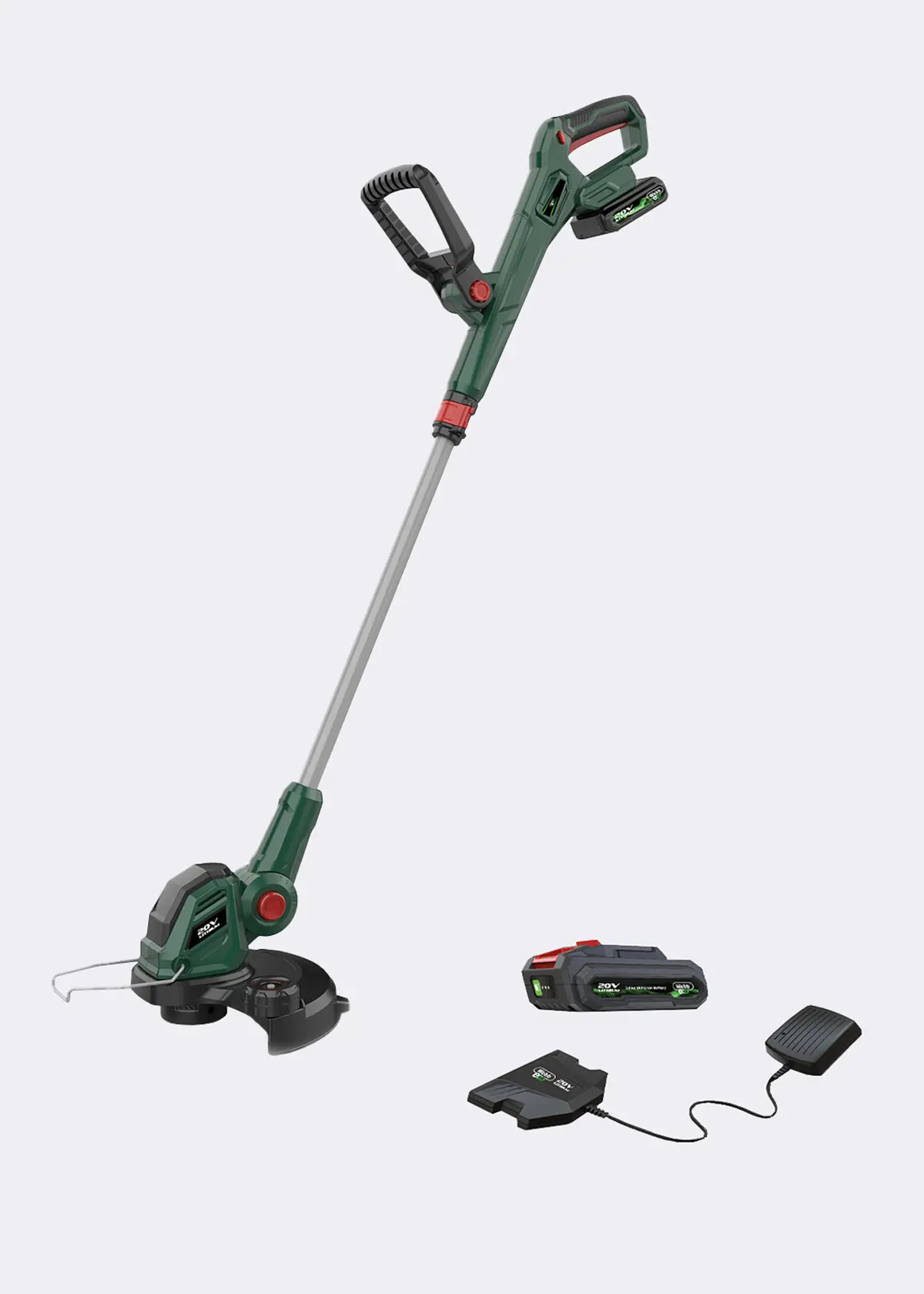 A photo of Webb 20V 30cm Cordless Linetrimmer with Battery & Charger