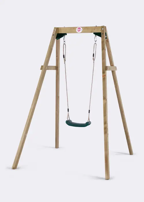 A photo of Plum® Wooden Single Swing Set
