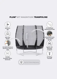 Plum® 6ft Magnitude Springsafe® Trampoline & Enclosure PVC