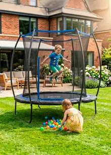 Plum® 8ft Deluxe Springsafe® Trampoline & Enclosure