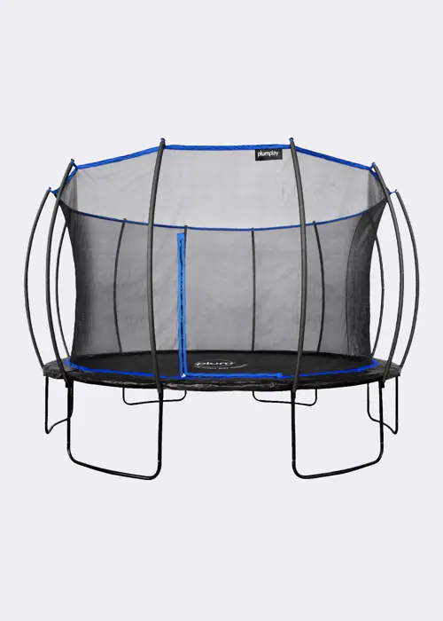 A photo of Plum® 14ft Deluxe Springsafe® Trampoline & Enclosure