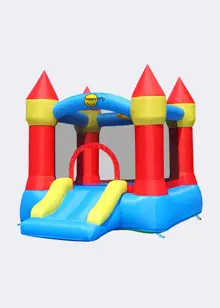 Happy Hop Castle Bouncer with Slide and Hoop