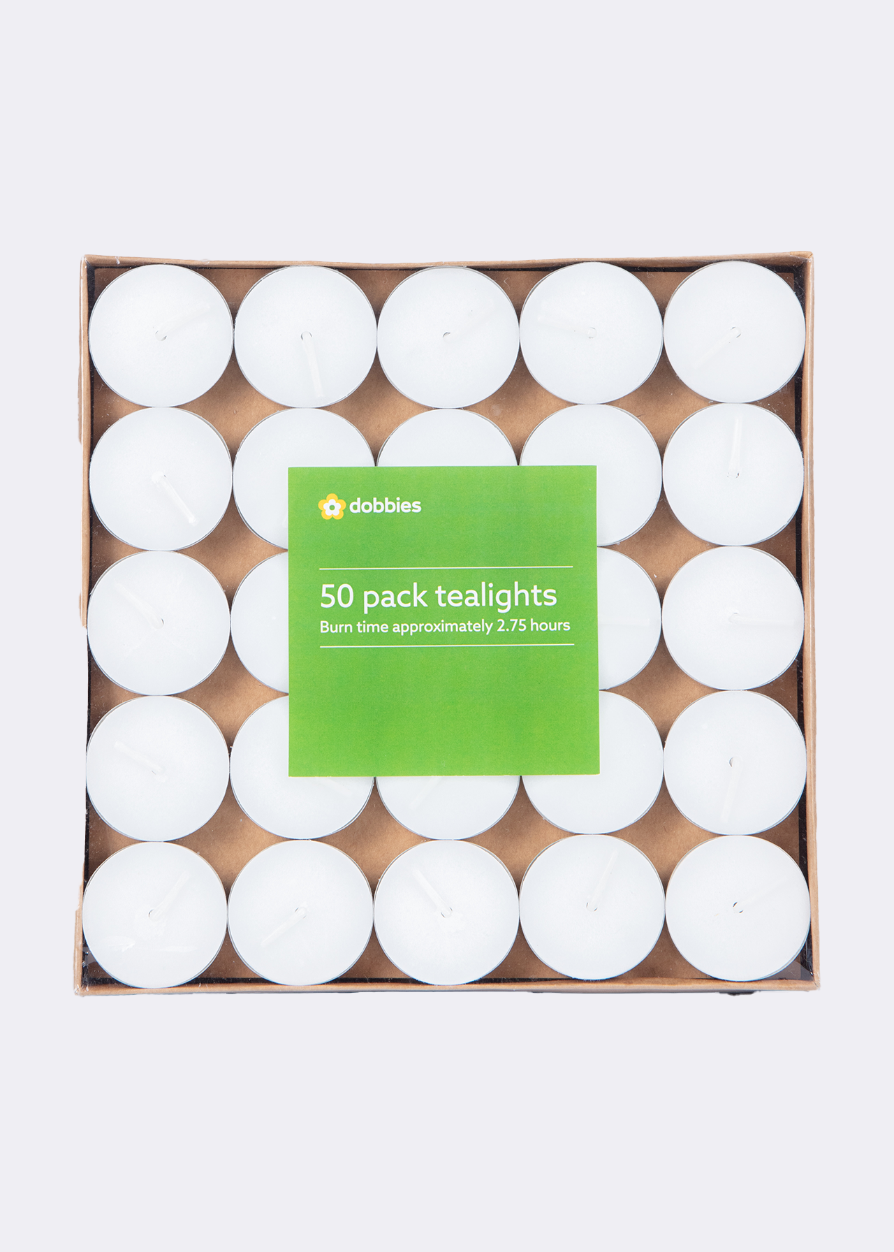 Pack of 50 Unscented Tea Lights