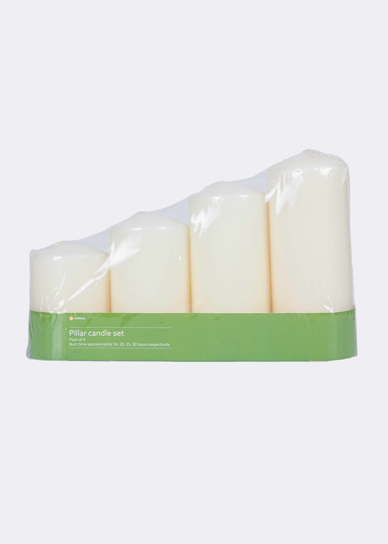 Papstar Set Of 6 Cream Pillar Candles - 60mm Diameter, 115mm Height, 24-Hour Burn