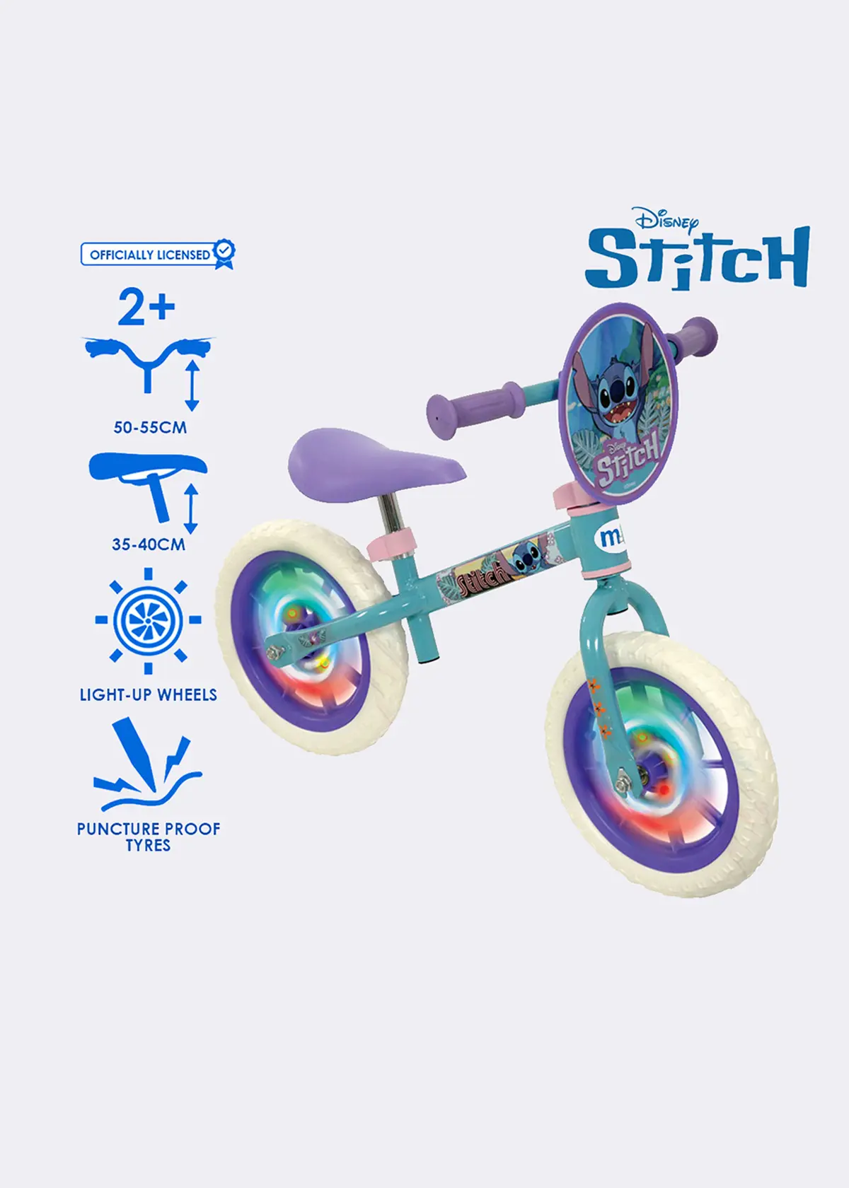 A photo of MoVe Stitch 12" Balance Bike with Light Up Wheels