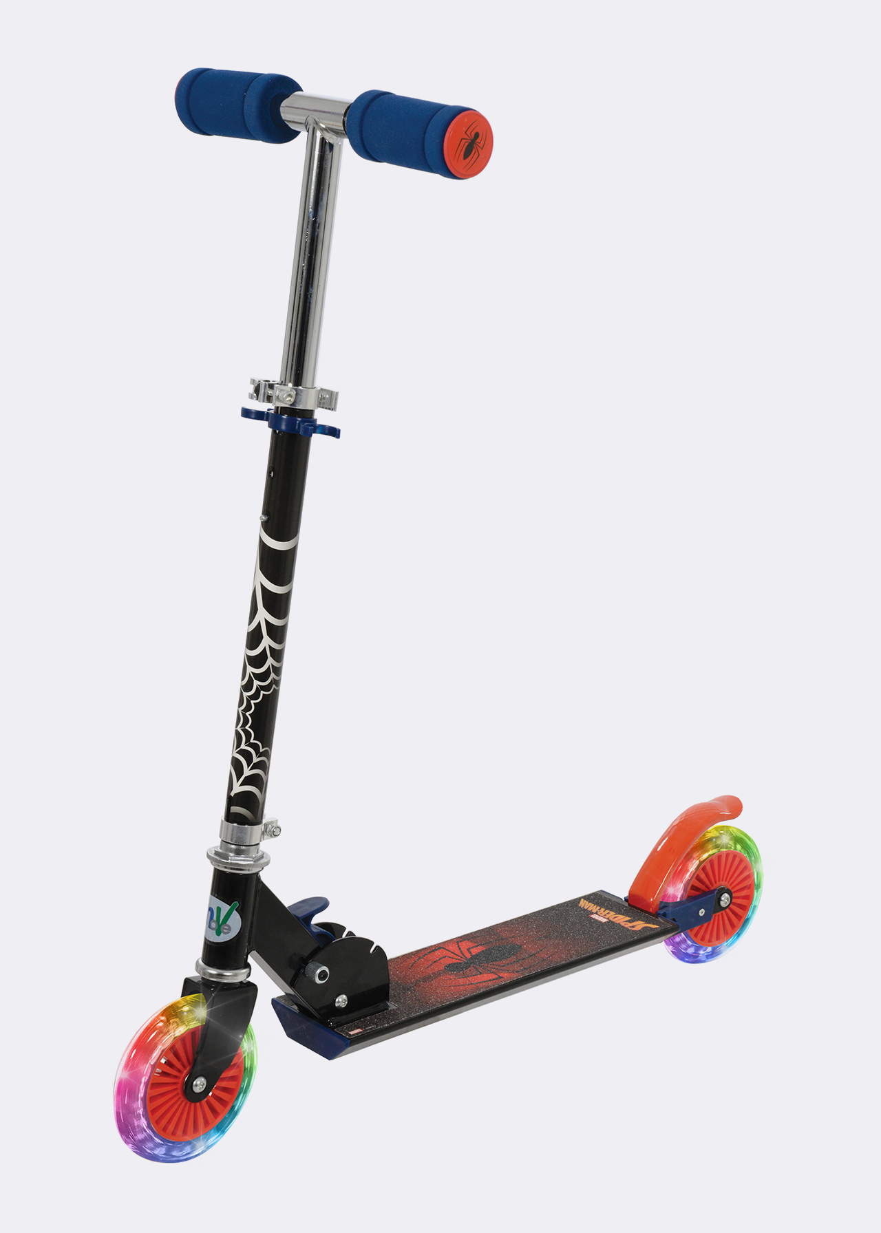 MoVe Spiderman Folding Inline Scooter with Light Up Wheels