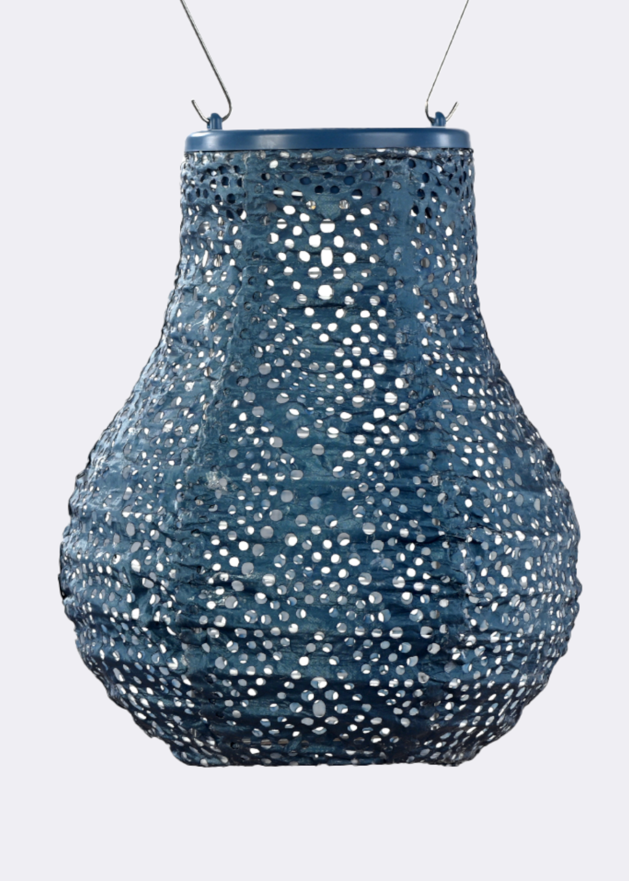 Bulb solar lantern 23cm petrol blue