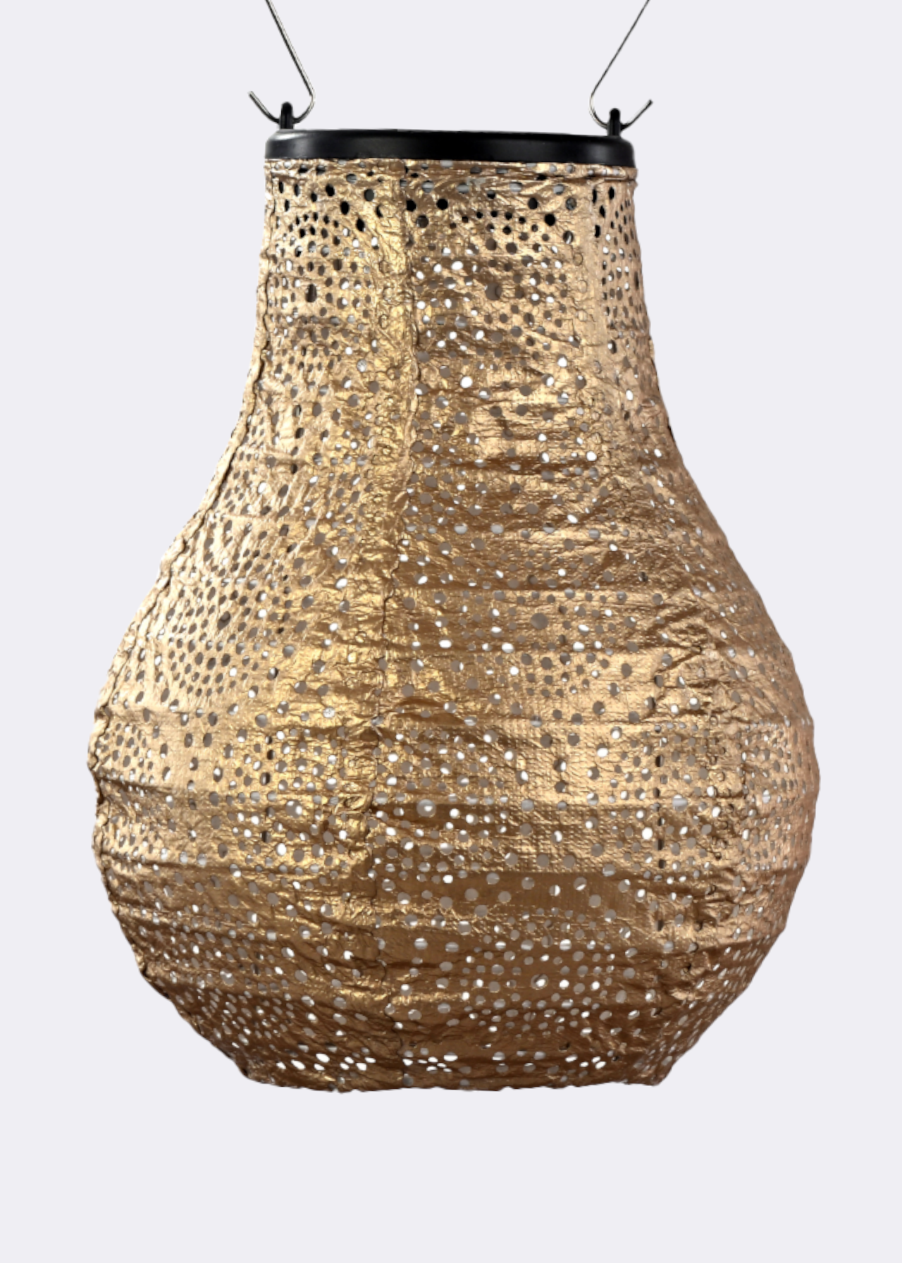 Bulb solar lantern 23cm gold