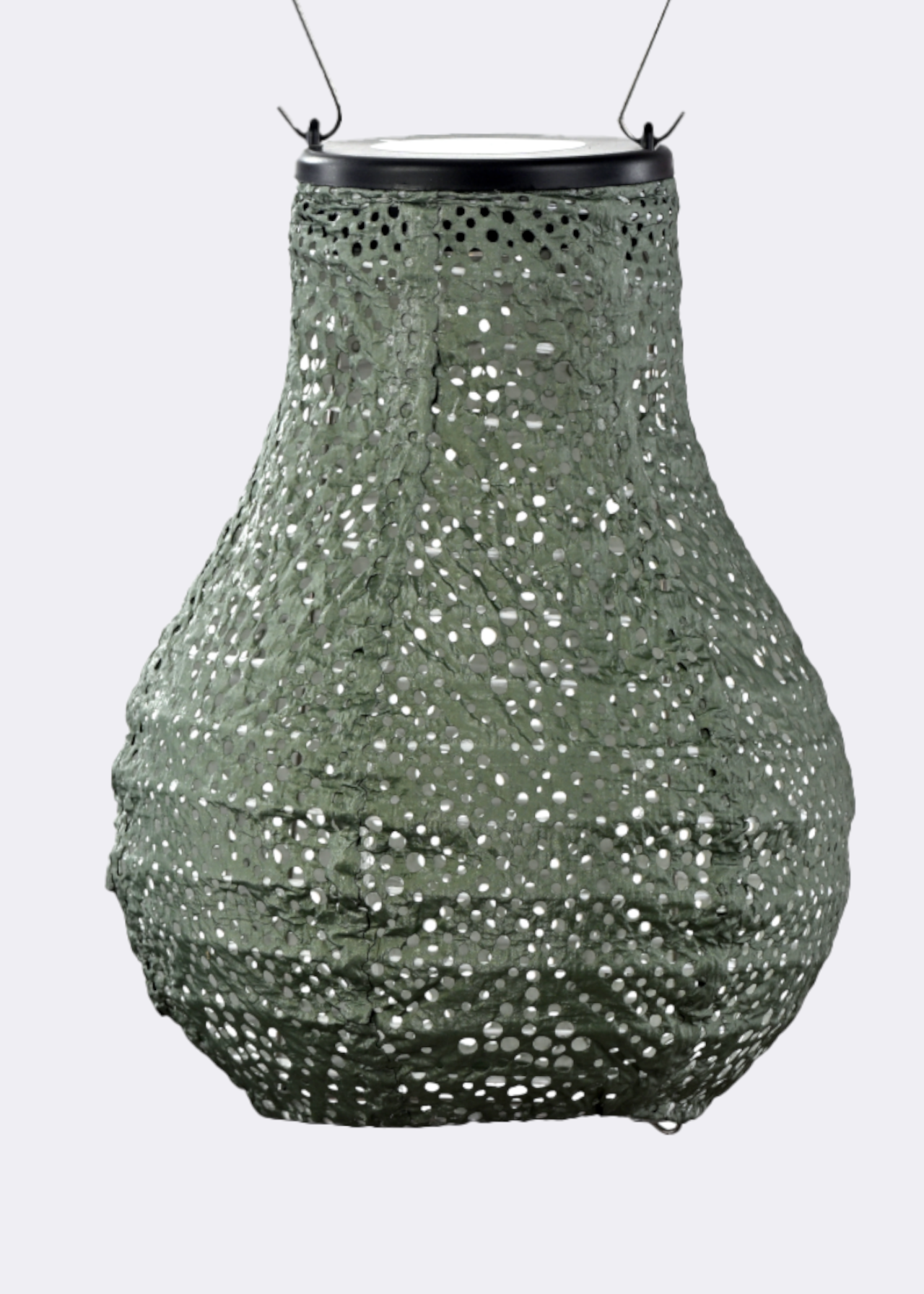 Bulb solar lantern 23cm sage green