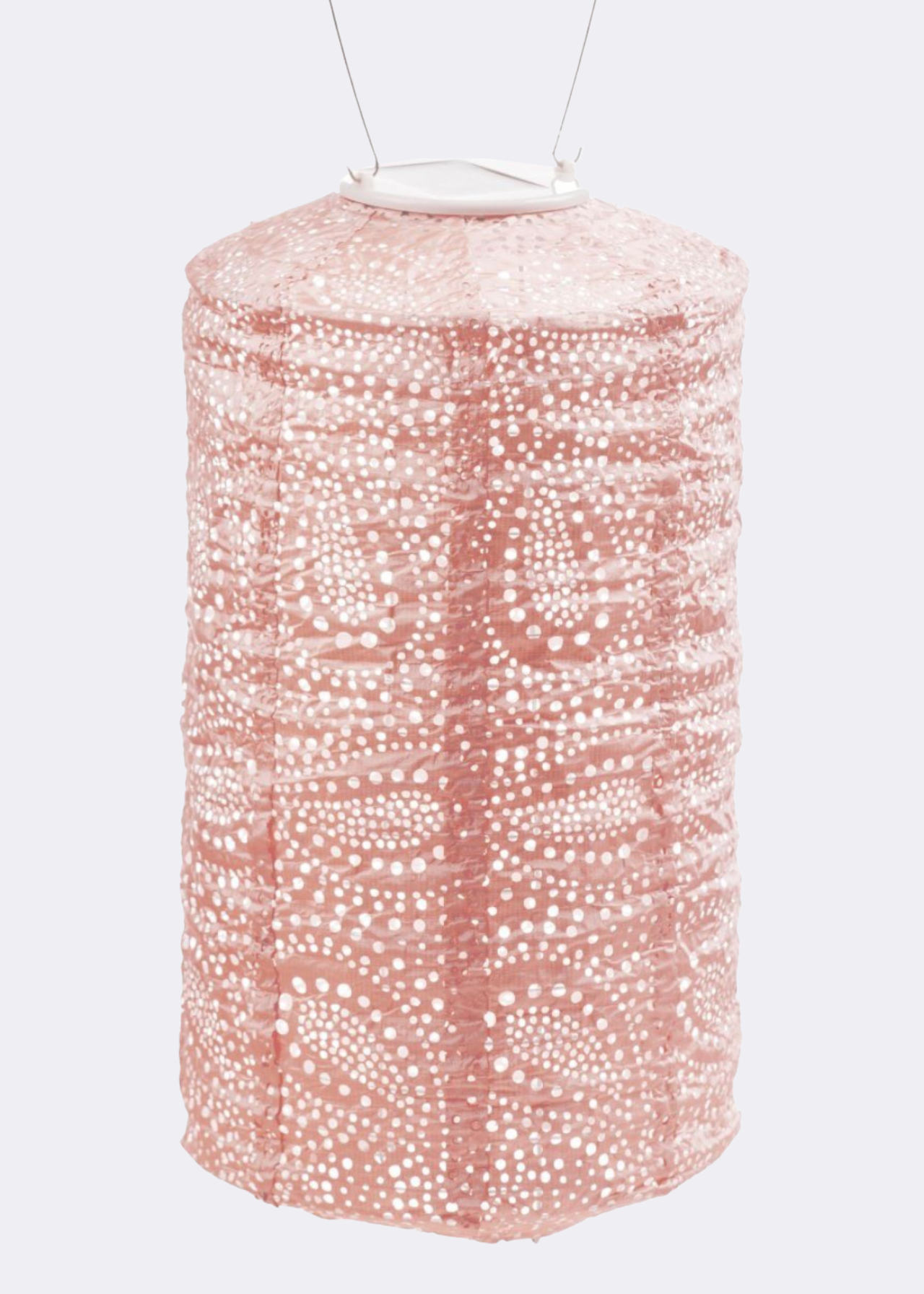 Cylinder solar lantern 26cm pink