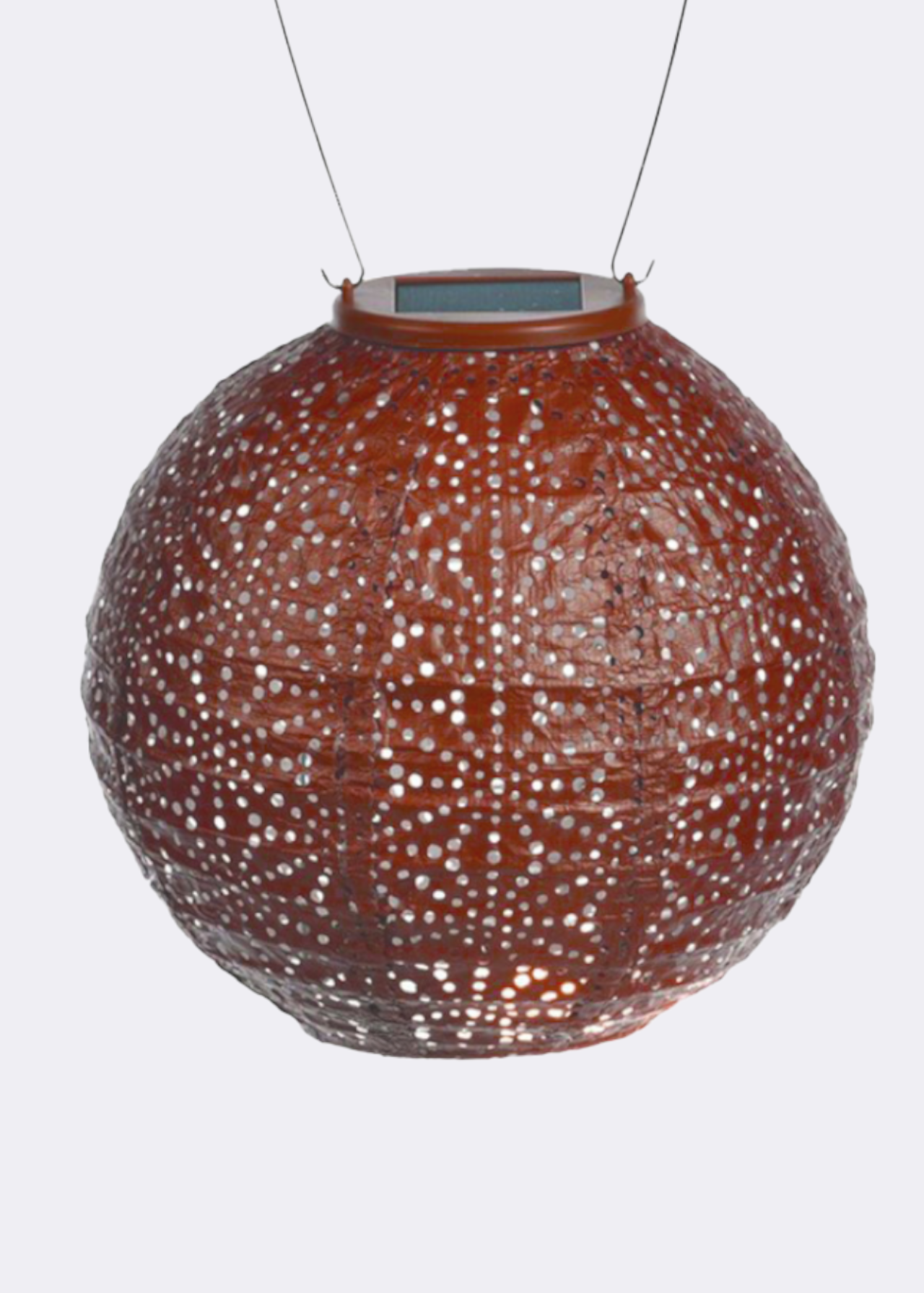 Circular solar lantern 23cm copper