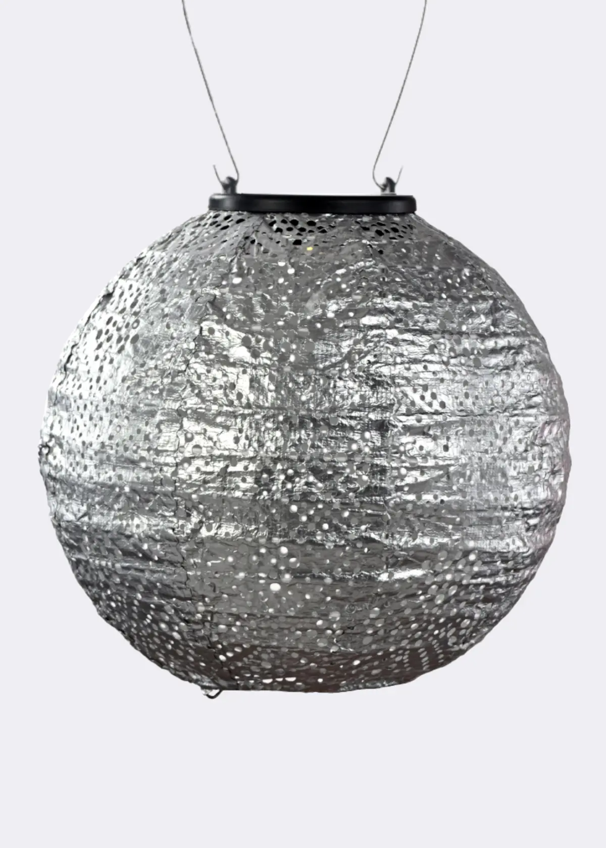 A photo of Circular Solar Lantern 23cm Silver