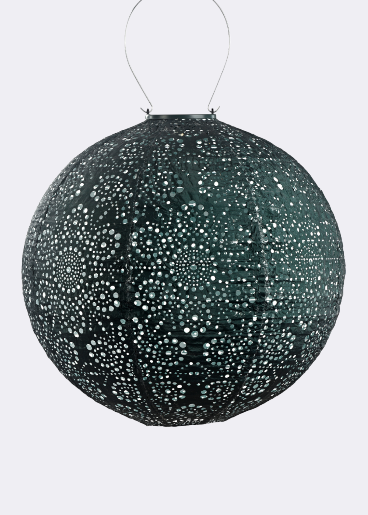 Circular solar lantern 43cm green