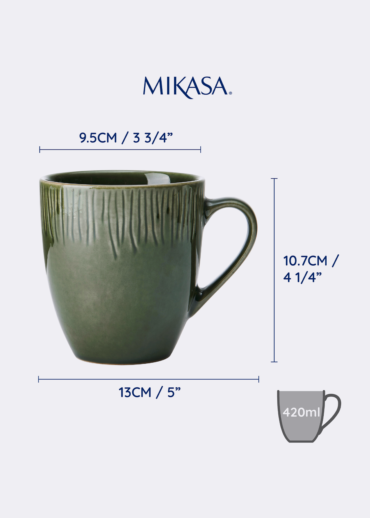 Set of 4 Jardin Stoneware Mugs 420ml