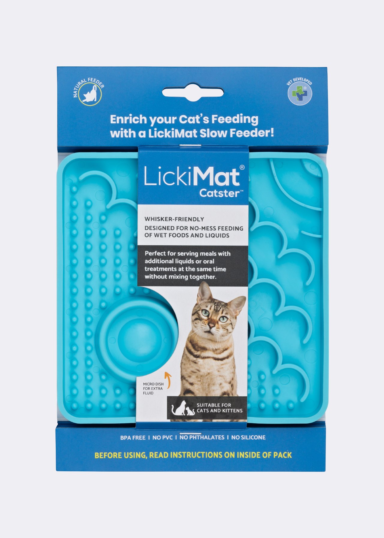 LickiMat Catster Lick Mat For Cats Turquoise Dobbies Garden Centres
