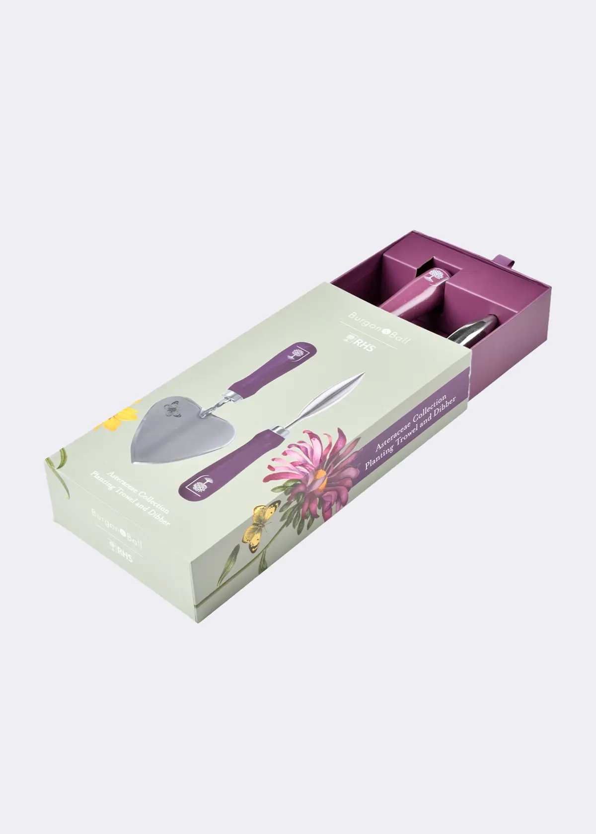 A photo of RHS Asteraceae Planting Trowel and Dibber Gift Set