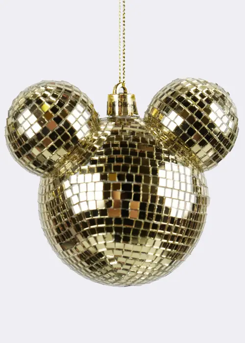 Disney Gold Disco Mickey Mouse Ear Bauble