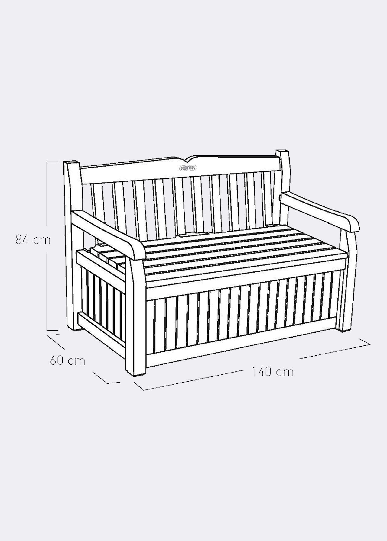 Keter Eden 265L Storage Bench Grey