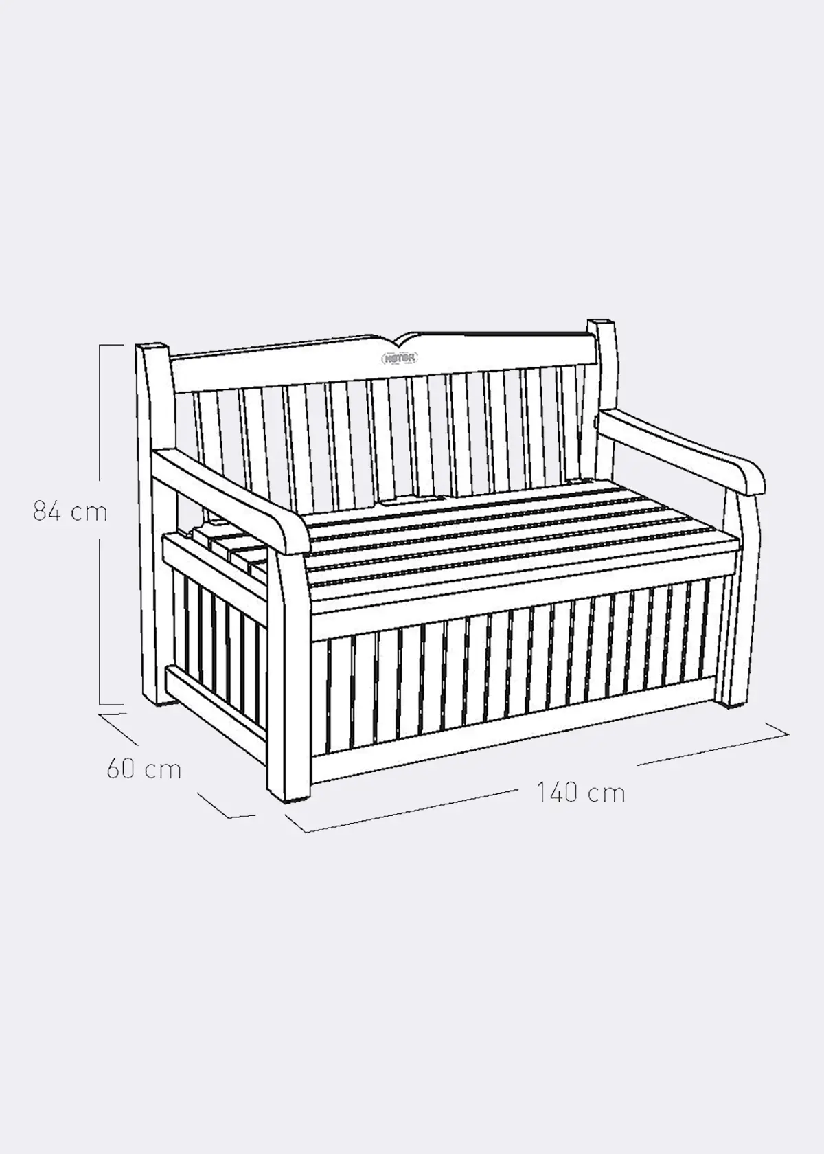 Keter Eden 265L Storage Bench Grey