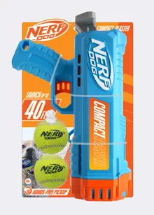 Nerf 12in Compact Blaster and 2x Non-Squeak Tennis Ball