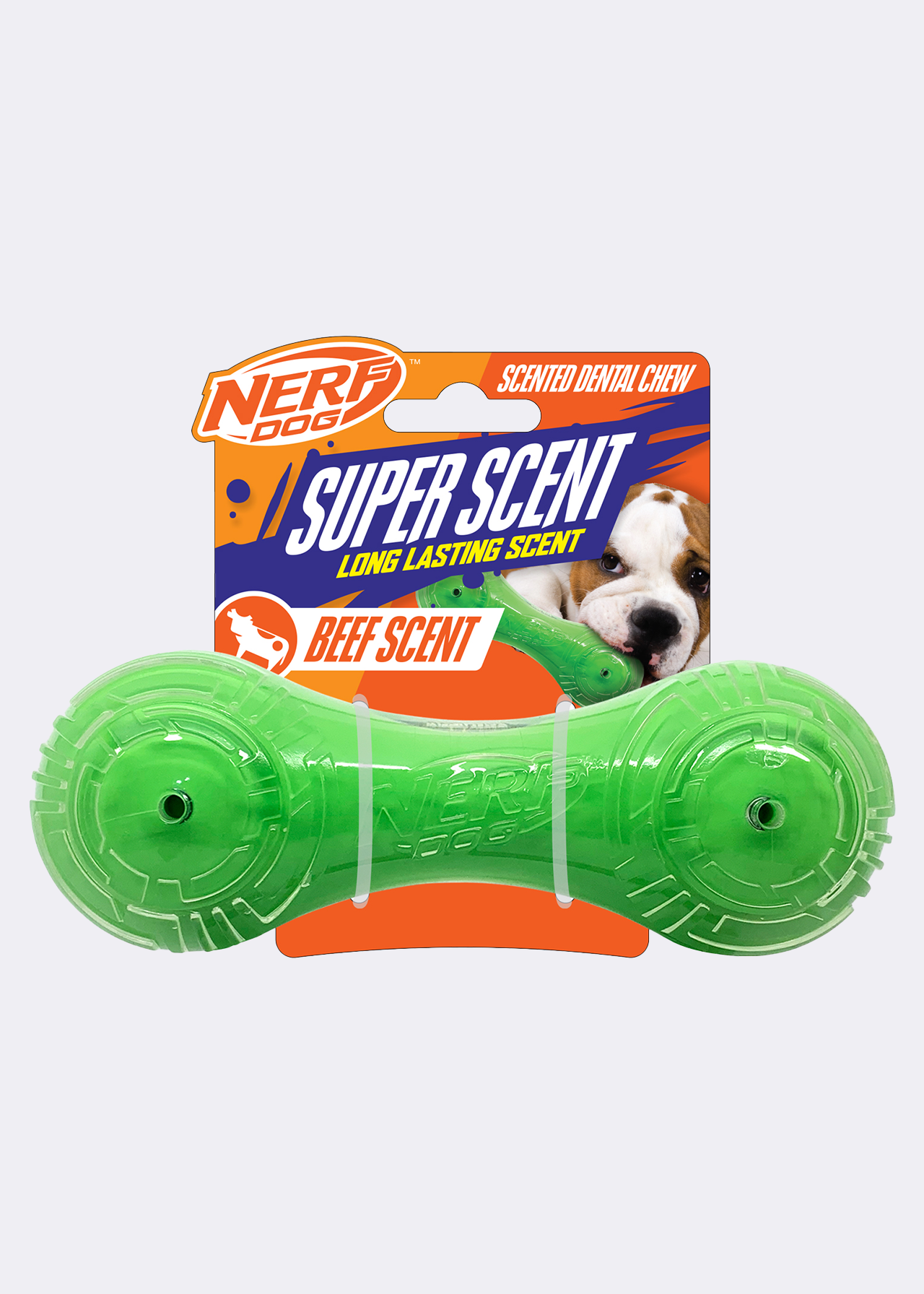 Nerf 7in TPR Beef Scented Super Barbell Dog Toy