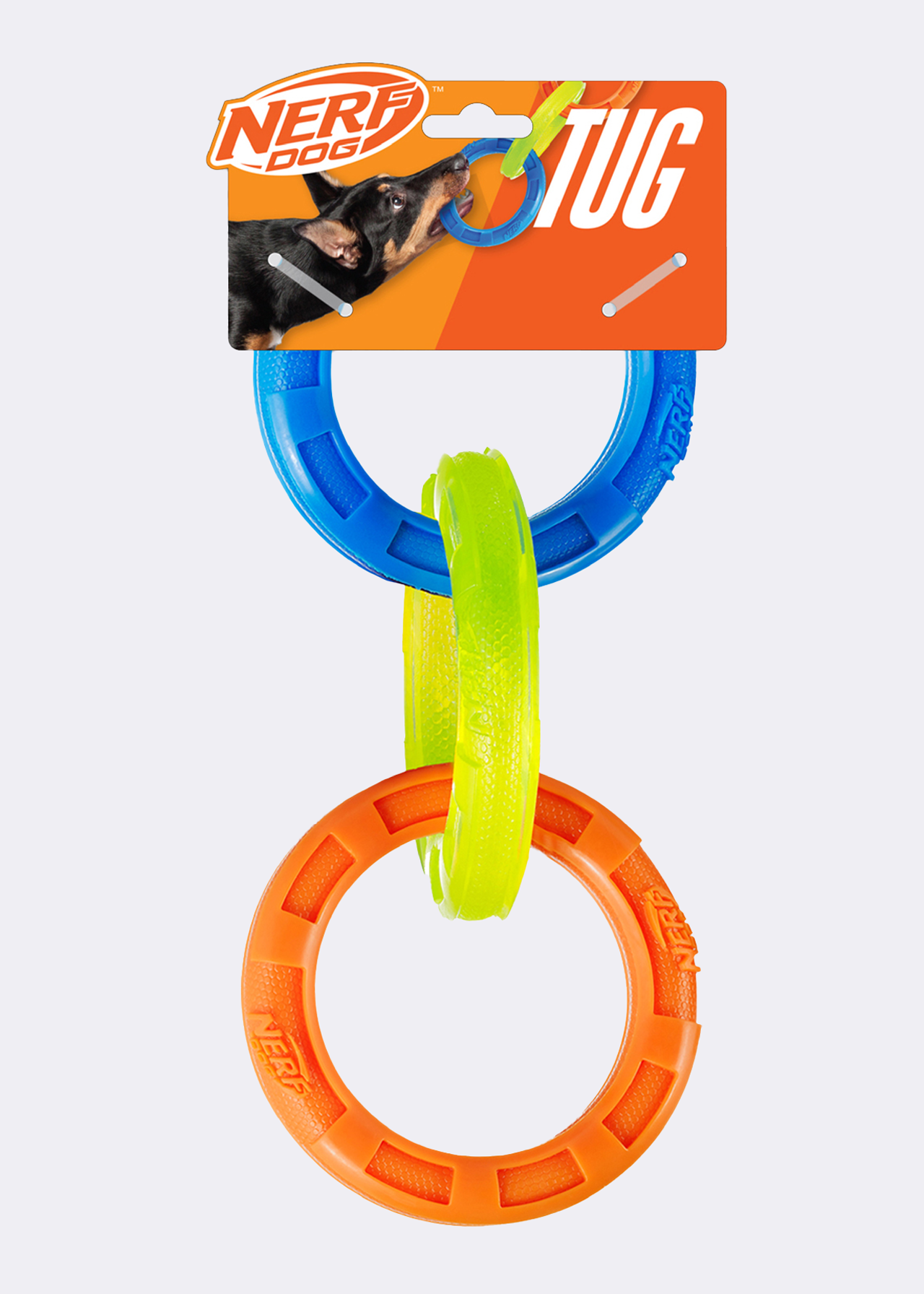 Nerf 10.5in TPR 3-Ring Tug Dog Toy