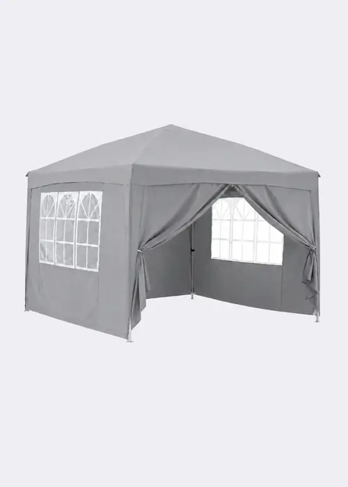Entry Pop Up Gazebo With Sides 260x300x300cm Grey