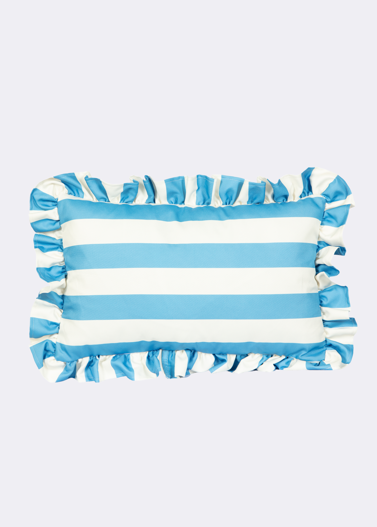 Garden Life Blue Striped Frill Outdoor Cushion 55x35cm