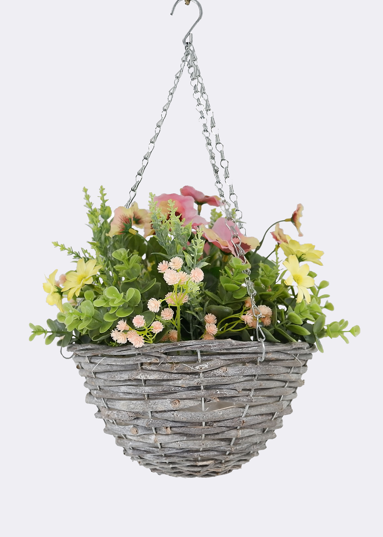 Faux Floral Hanging Basket