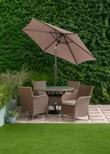 Alps Mocha 4 Seat Outdoor Dining Set