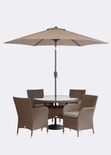 Alps Mocha 4 Seat Outdoor Dining Set