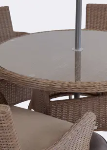 Alps Mocha 4 Seat Outdoor Dining Set