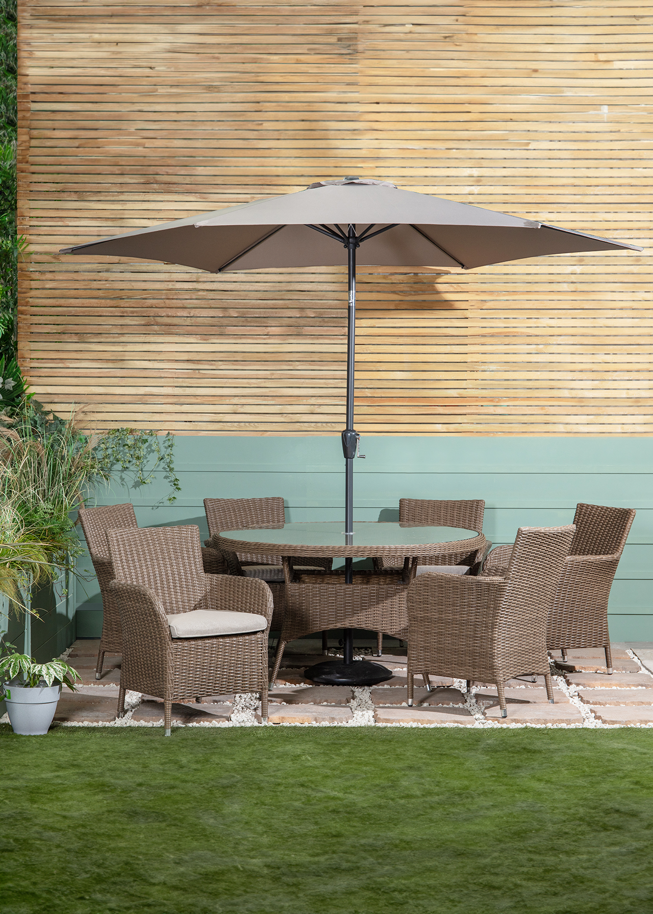 Alps Mocha 6 Seat Outdoor Dining Set