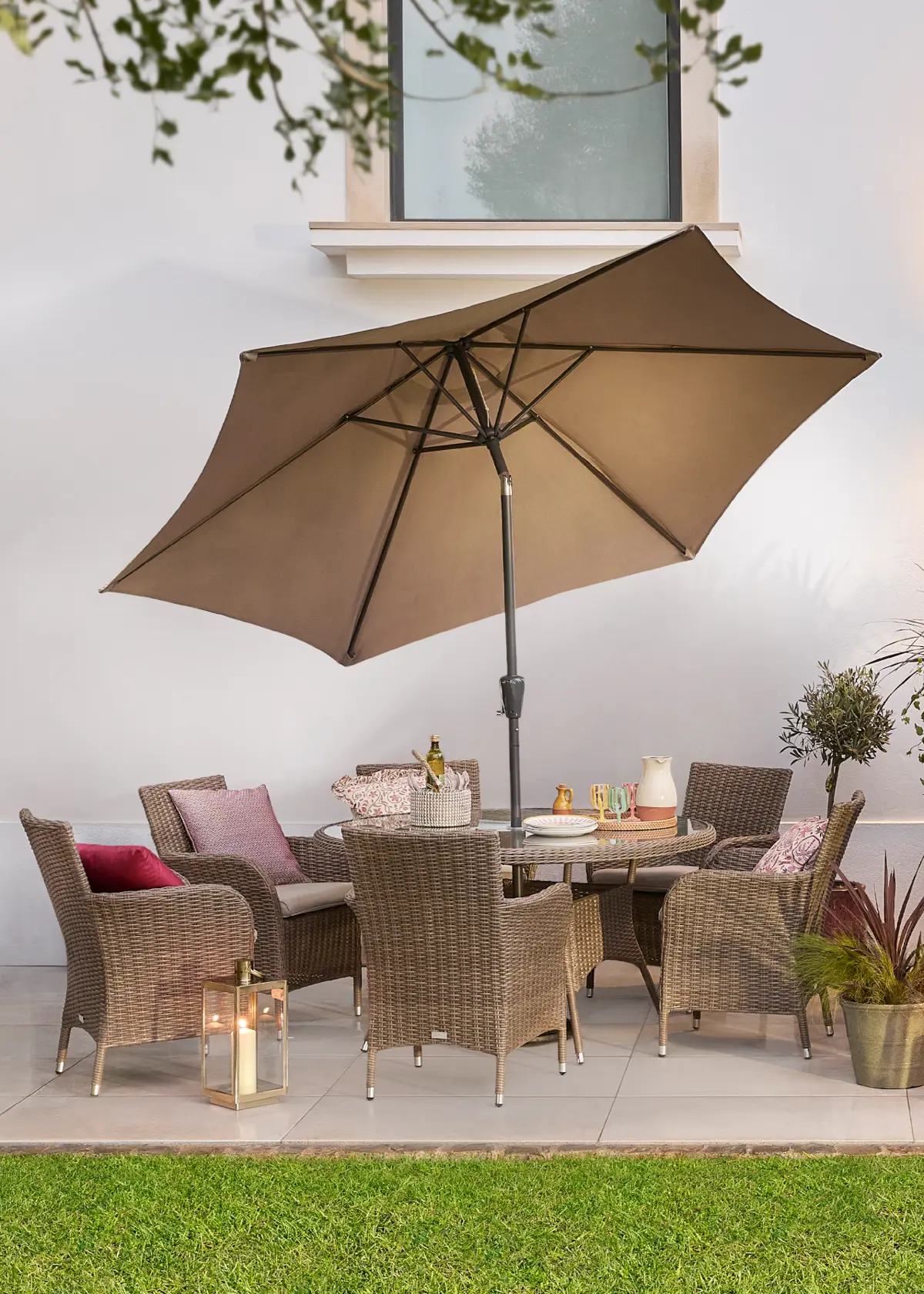 Alps Mocha 6 Seat Outdoor Dining Set