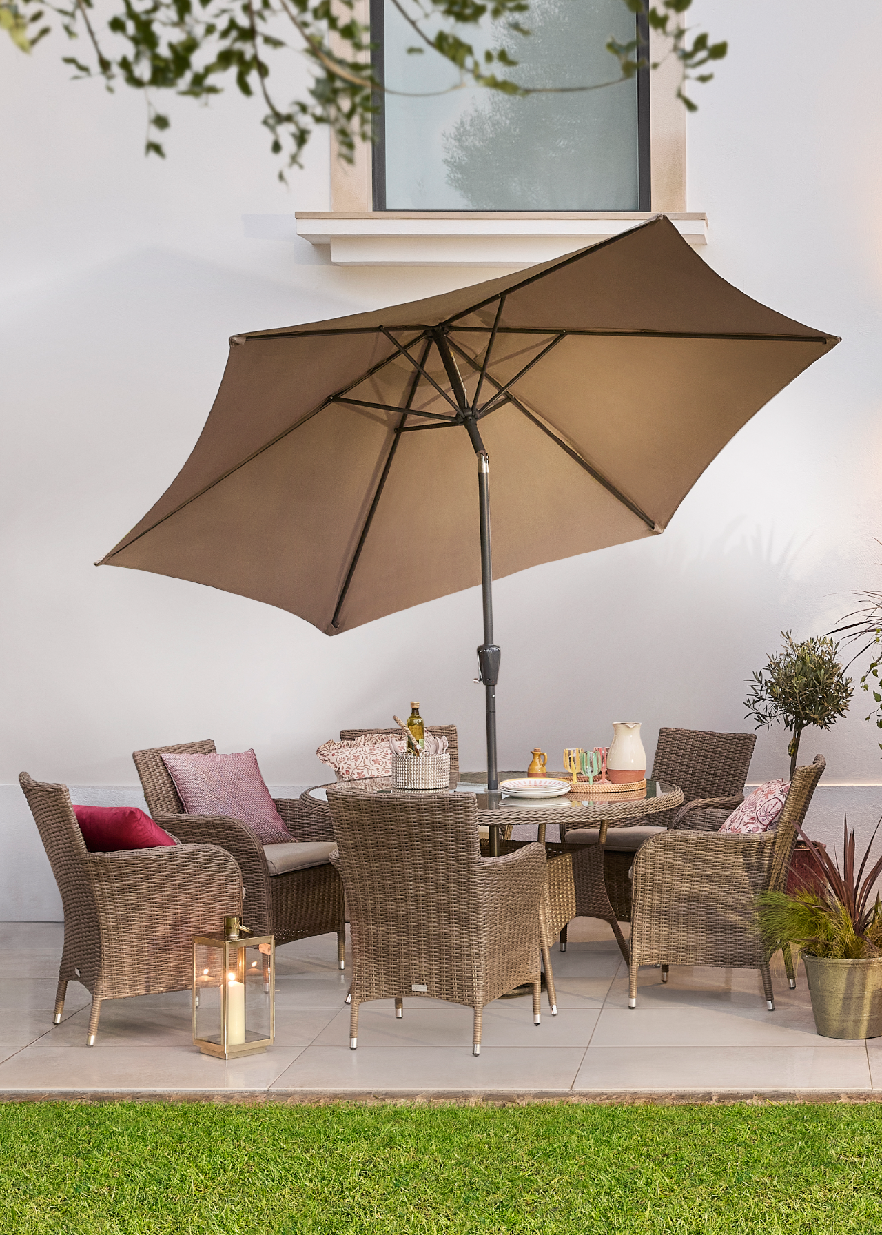 Alps Mocha 6 Seat Outdoor Dining Set