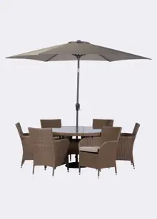Alps Mocha 6 Seat Outdoor Dining Set