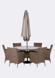 Alps Mocha 6 Seat Outdoor Dining Set