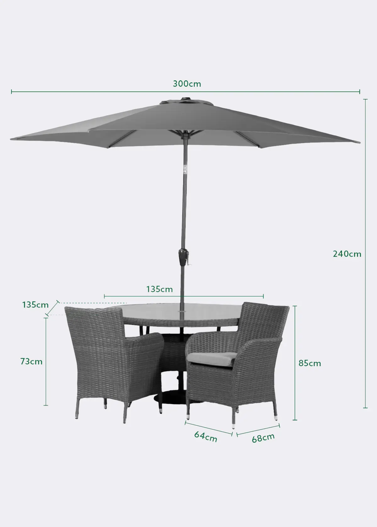 Alps Mocha 6 Seat Outdoor Dining Set