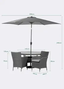 Alps Mocha 6 Seat Outdoor Dining Set