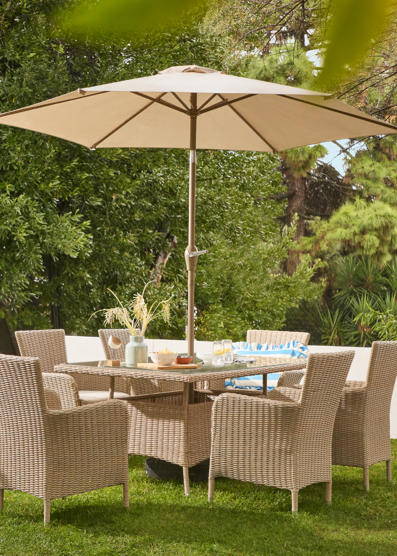 Malmo rectangle 6 seater outdoor dining set