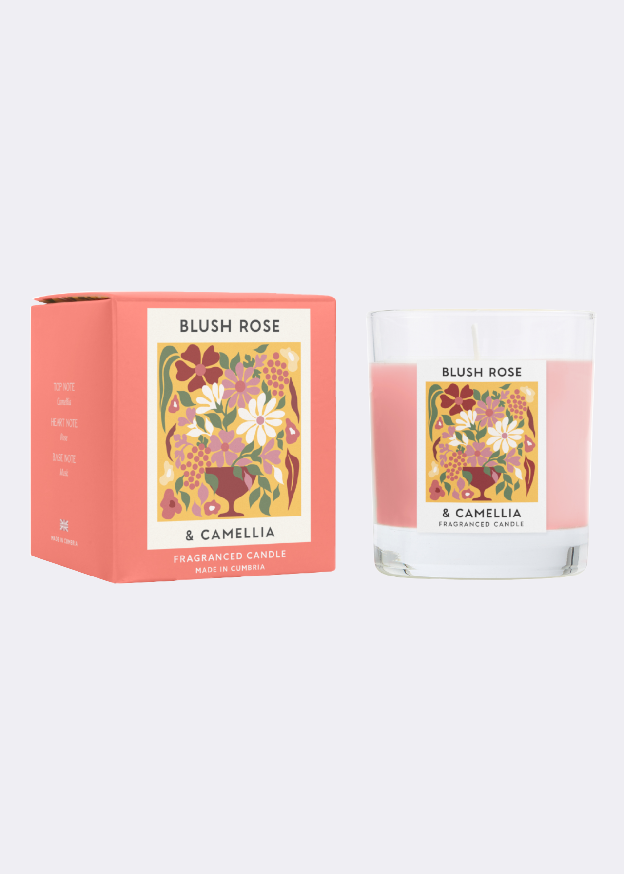 Blush rose candle