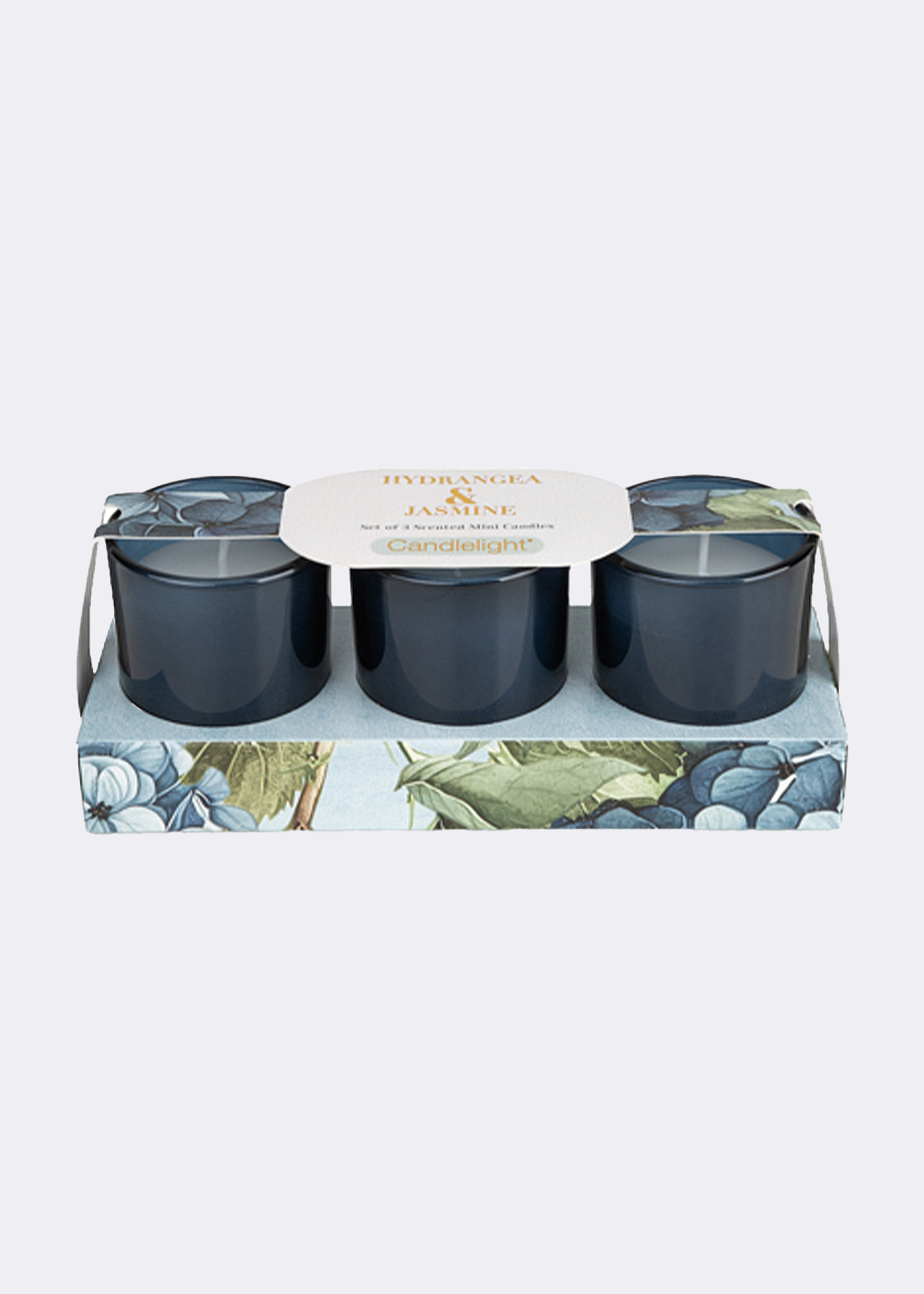 Set Of 3 Hydrangea & Jasmine Votive Candles