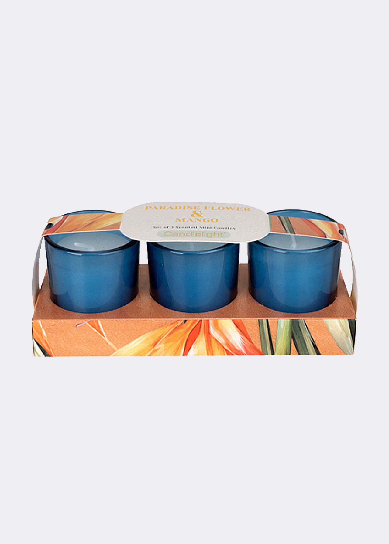 Set of 3 paradise flower & mango votive candle