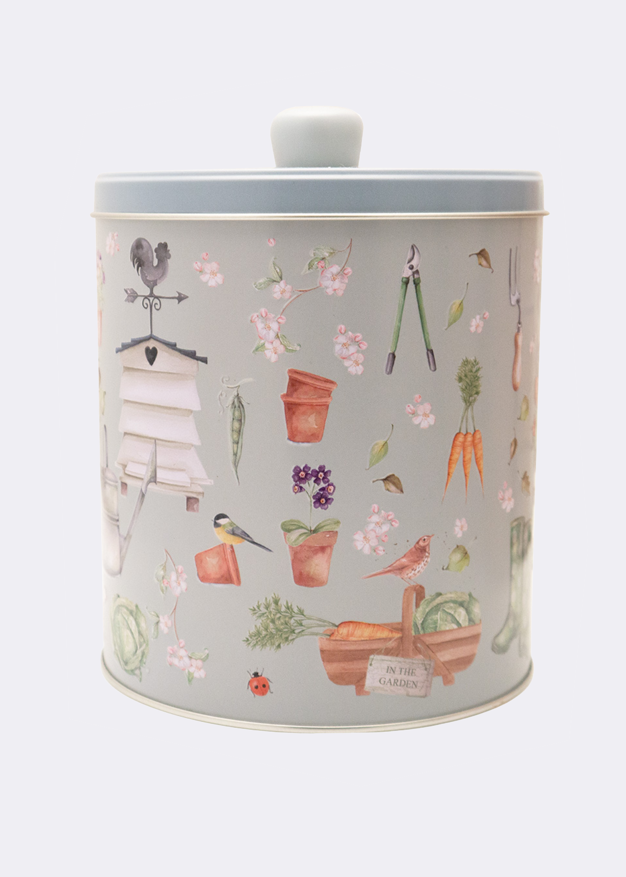 Embossed Garden & Beehive Round Assorted Biscuit Tin