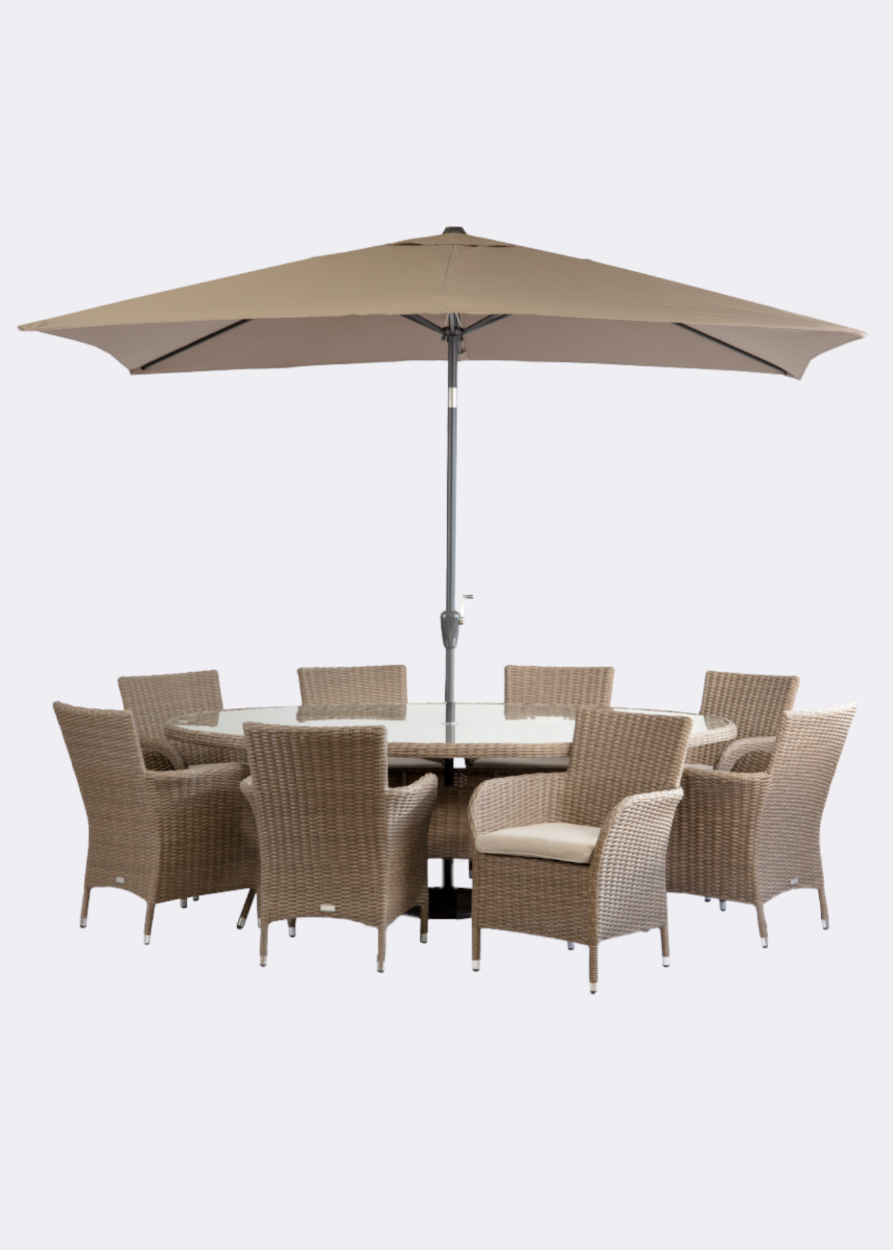 Alps mocha oval 8 seat outdoor dining set