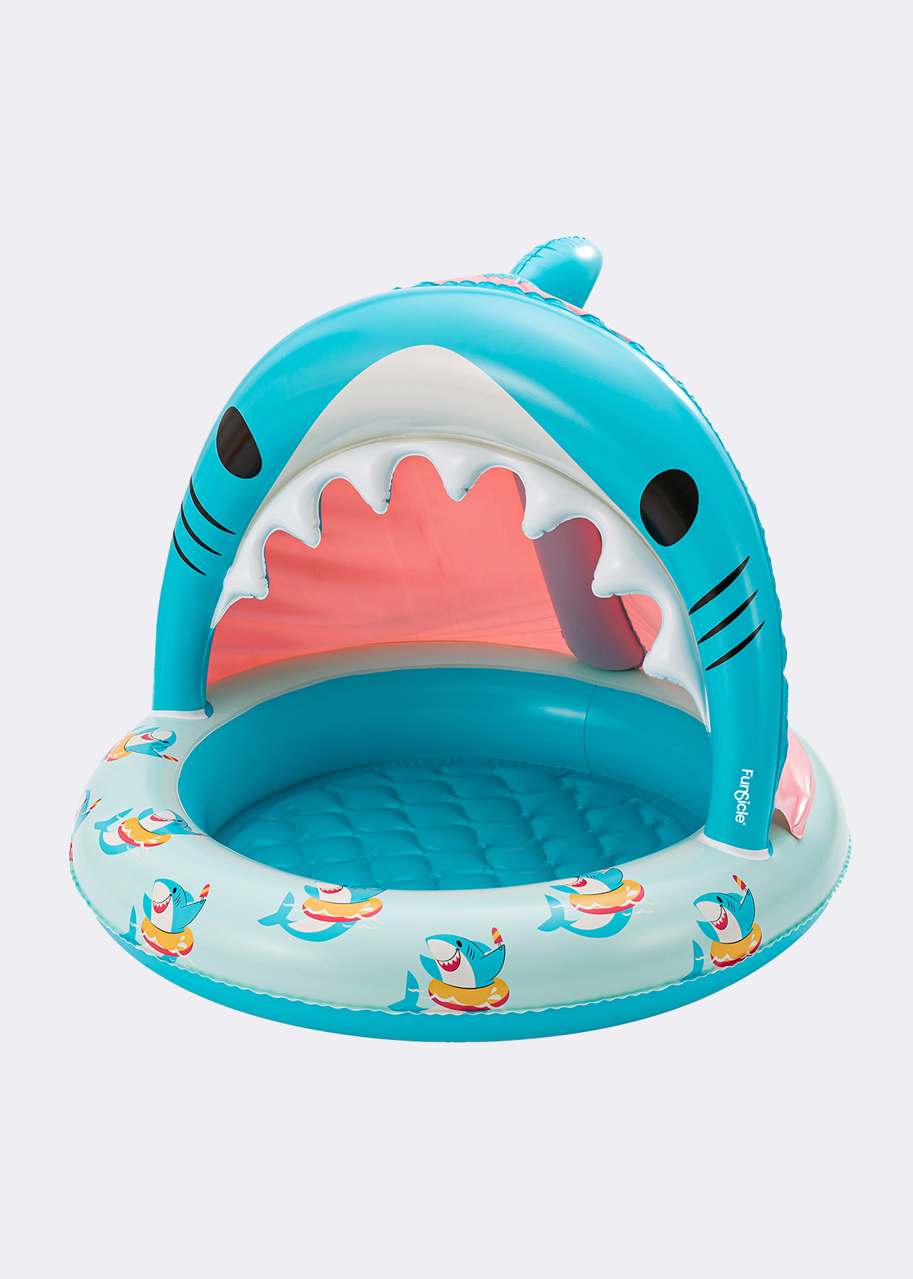 3.3ft smiley shark shaded paddling pool