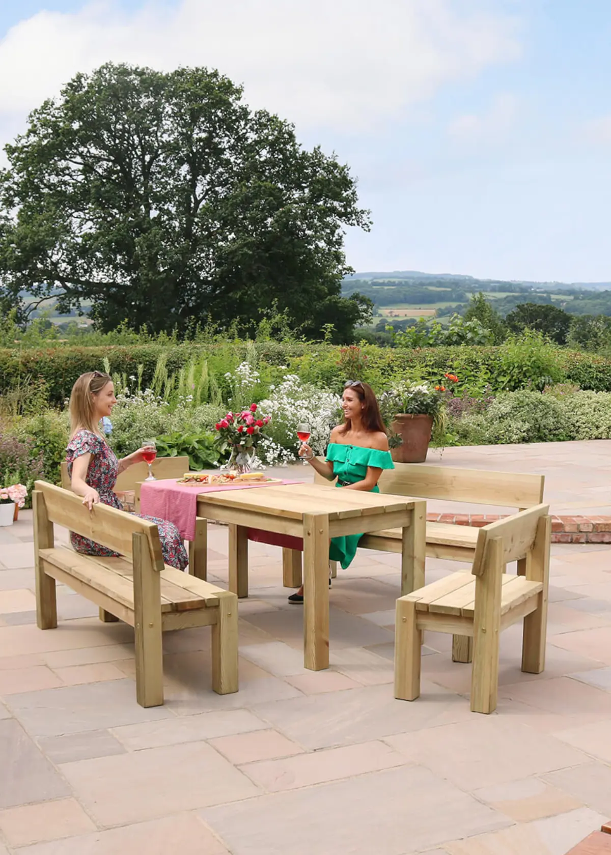 A photo of Philippa 6 Seater Outdoor Wooden Dining Set