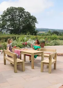 Philippa 6 Seater Outdoor Wooden Dining Set