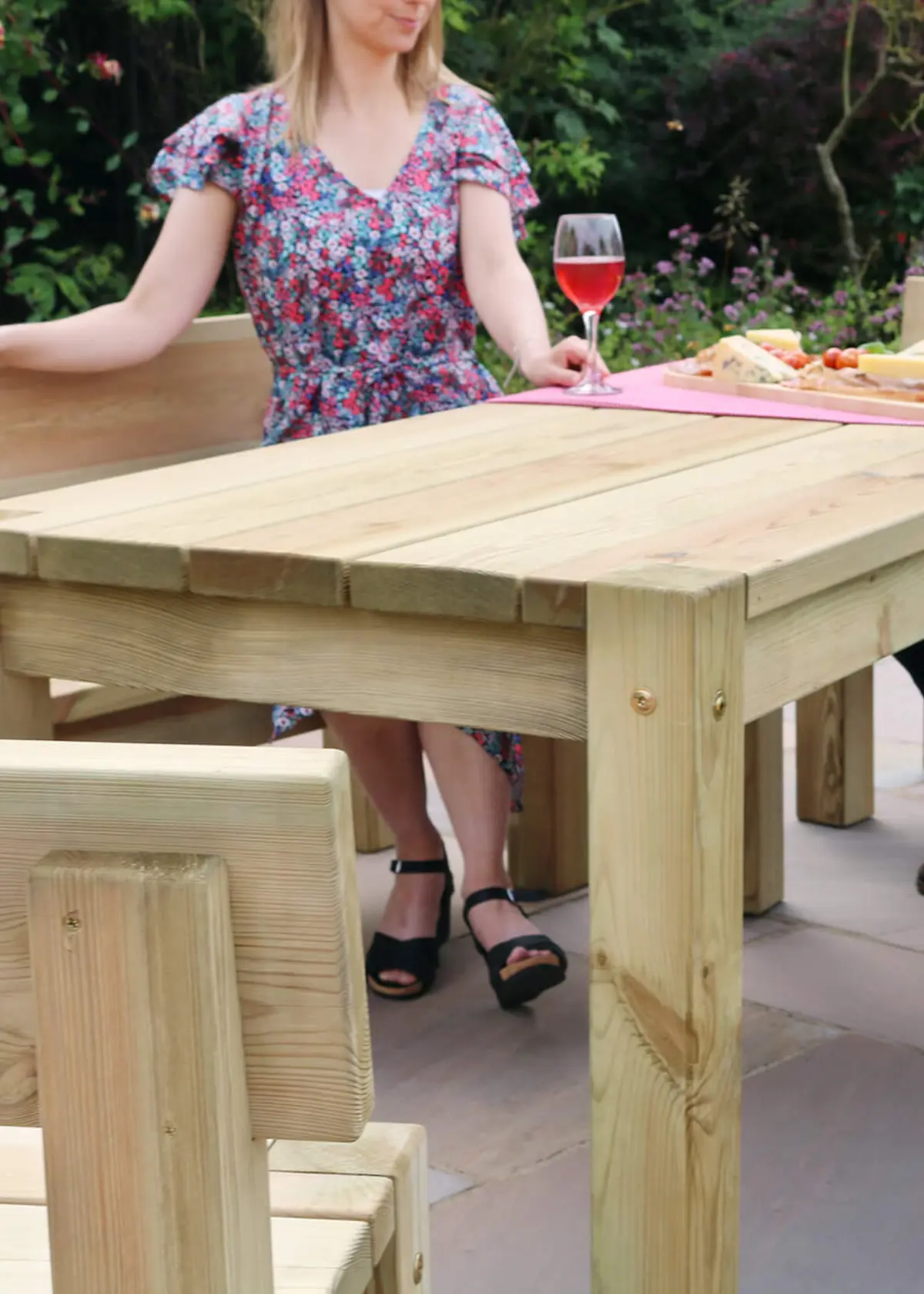A photo of Philippa 6 Seater Outdoor Wooden Dining Set