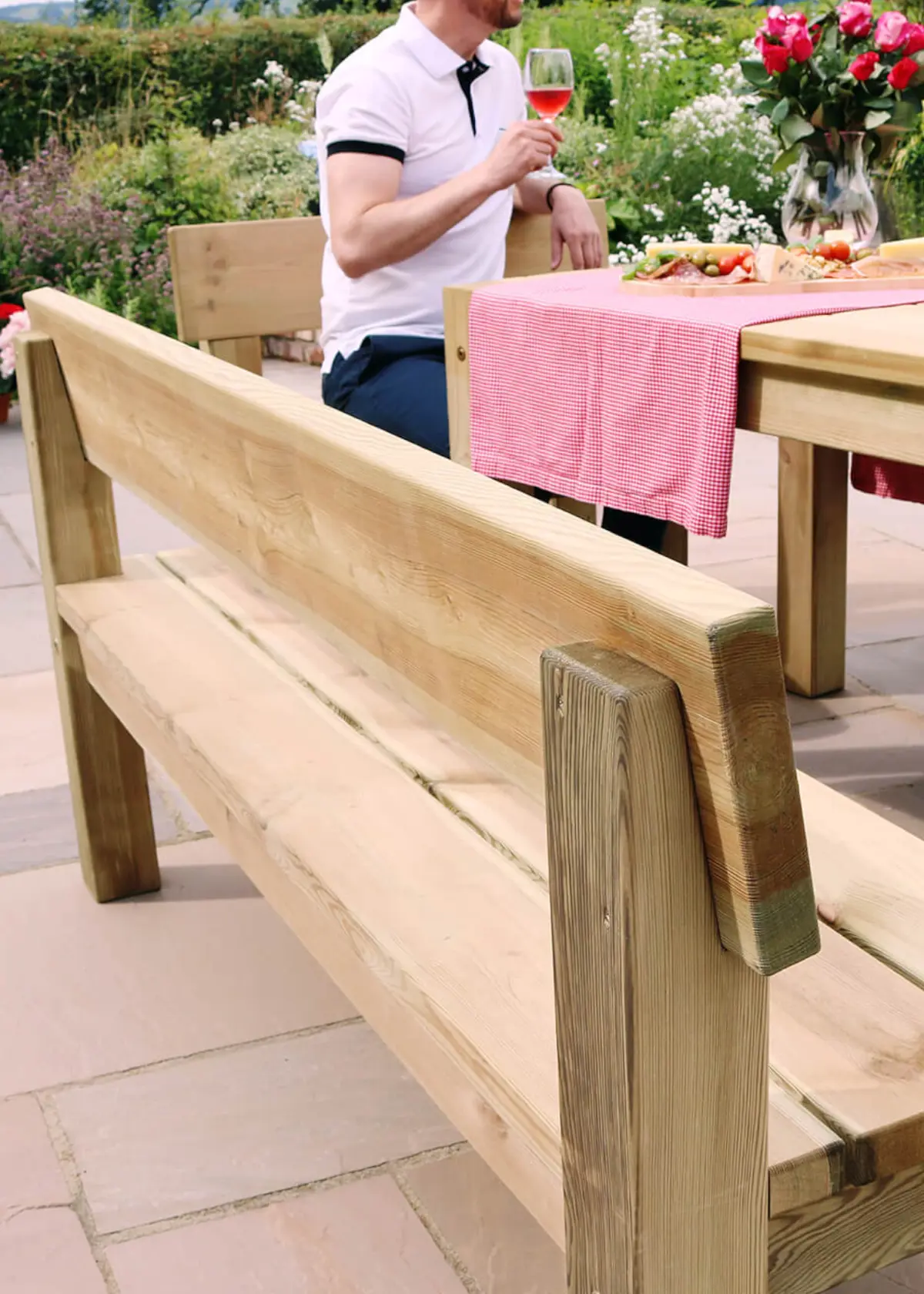 A photo of Philippa 6 Seater Outdoor Wooden Dining Set